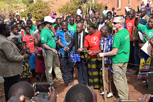 The Project Elev8 team celebrates safe water in Malawi.