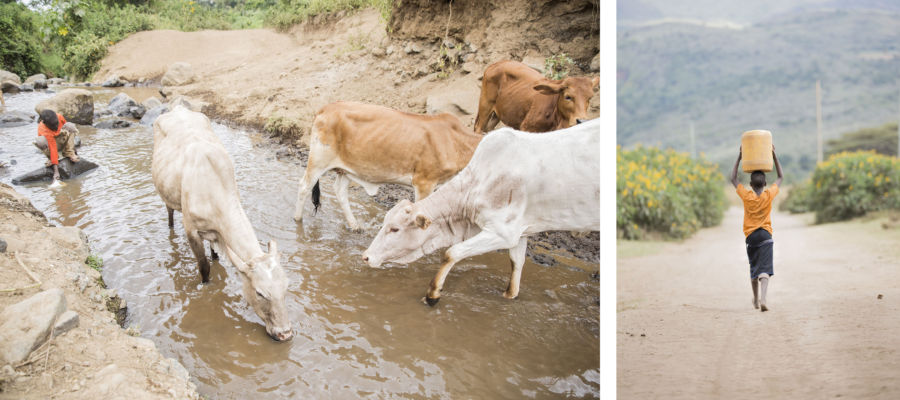 Boy fetches dirty water in Enariboo, Kenya | Waiting in a Dry Land