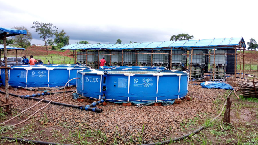 Setting up Solar Power Safe Water Treatment Equipment in Nyarugusu Refugee Camp, Tanzania