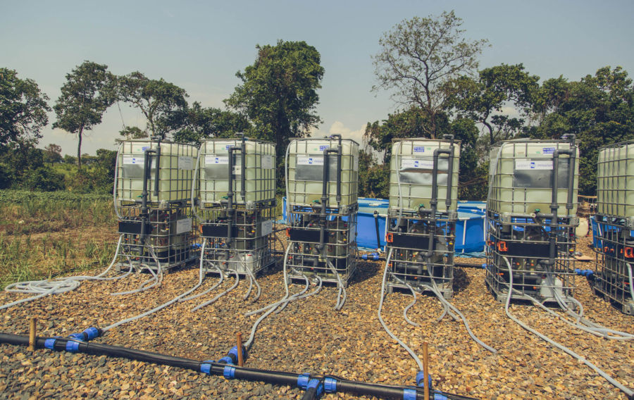 Solar Power Safe Water Systems setup and operating in Nyarugusu Refugee Camp, Tanzania.