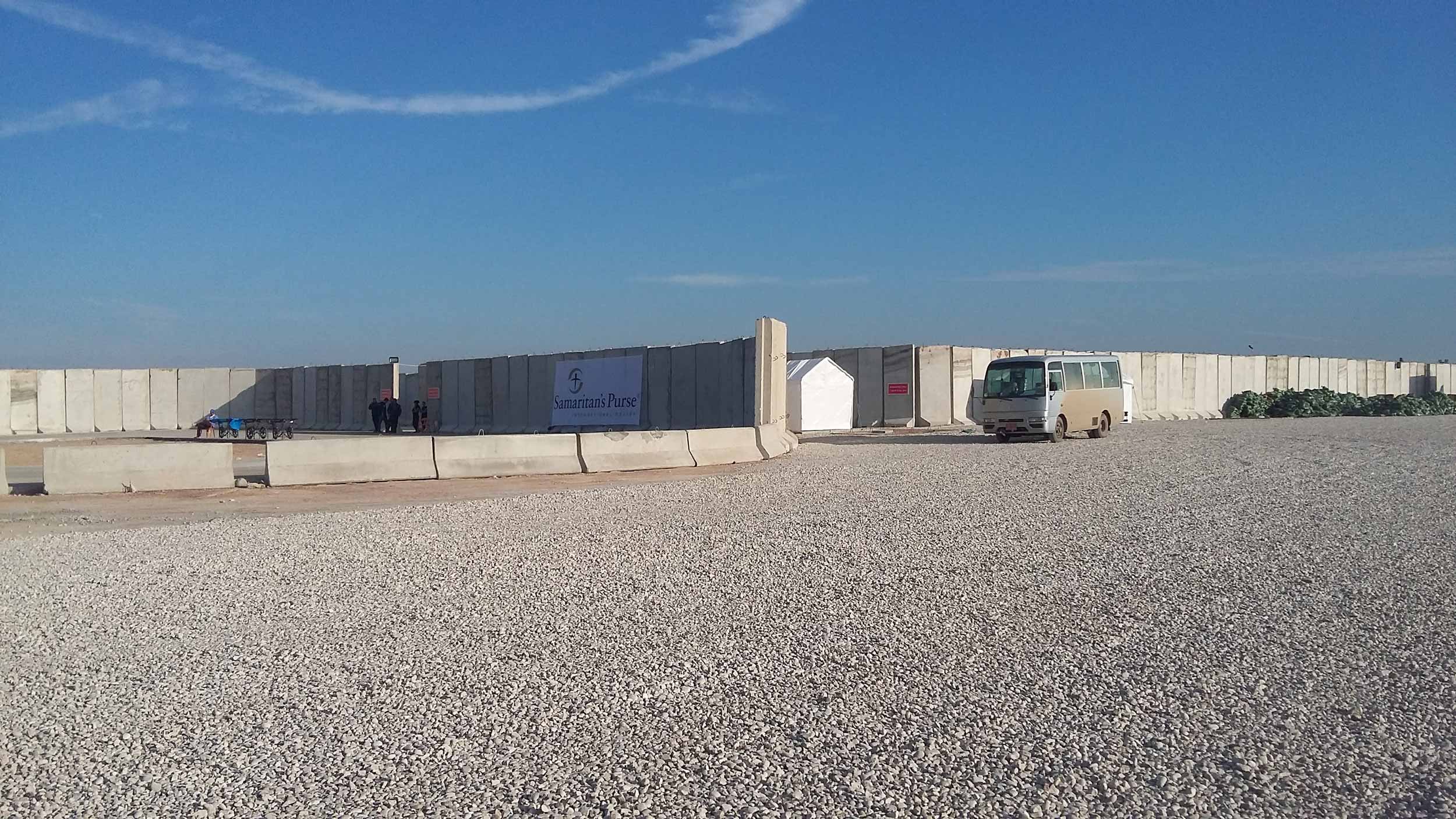Samaritan's Purse compound protected against artillery fire.