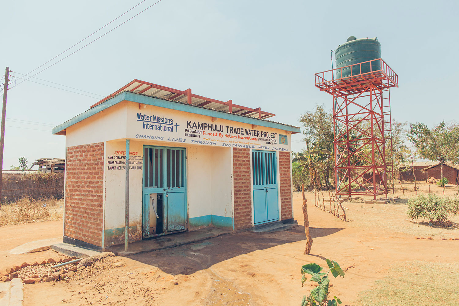 A safe water treatment solution serves a community in Malawi.