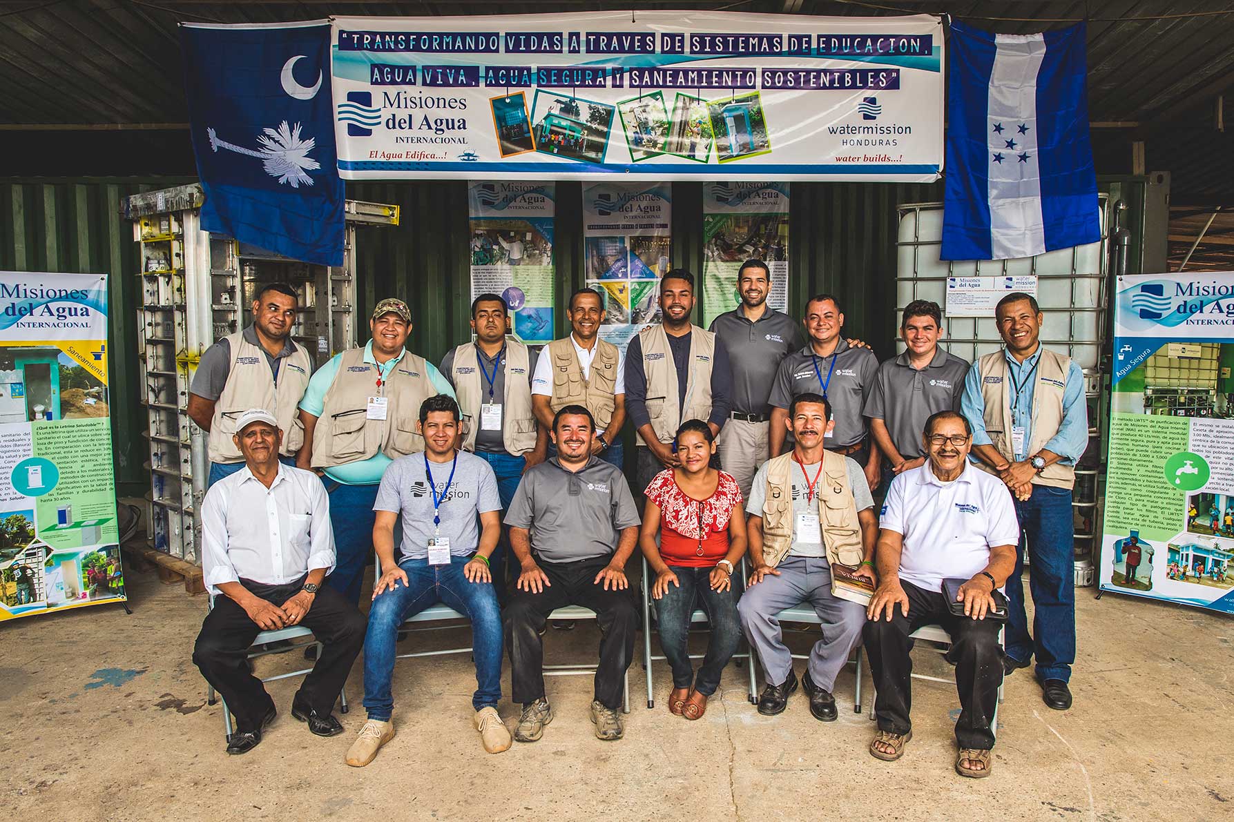 Water Mission Honduras staff gather for a team meeting.