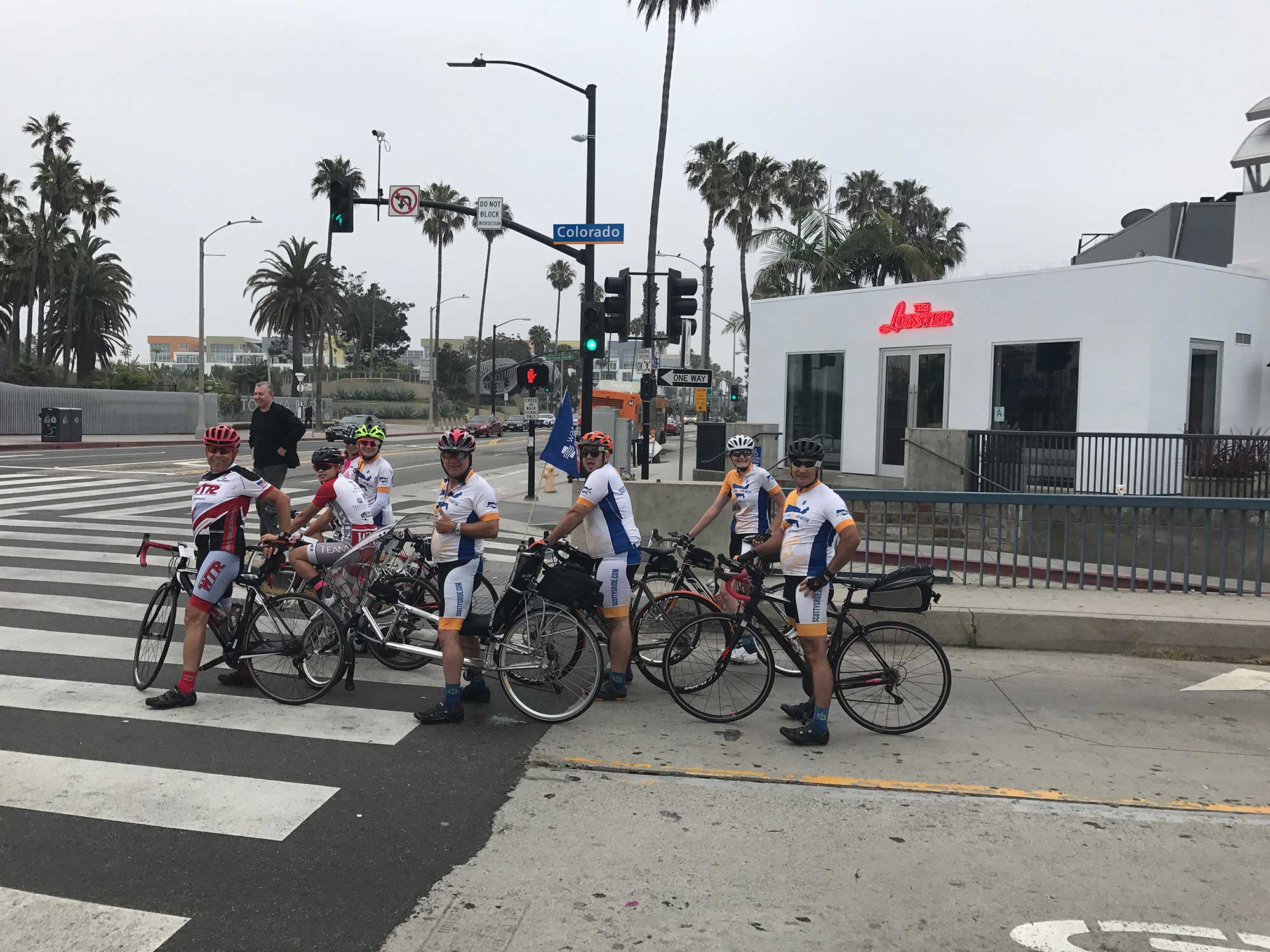 The Scotty's Ride team bikes through LA.
