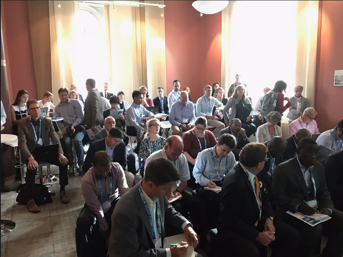 Water Mission staff presenting at SIWI World Water Week