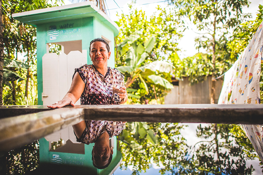Ubelia Escobar couldn't be happier to have access to safe water for her family.