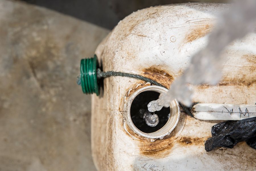 Slight residual chlorine in the water keeps it safe throughout collection, transport, and storage.