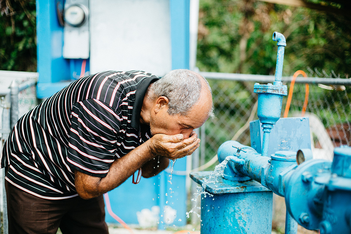 Finally receiving access to safe water again after months without.