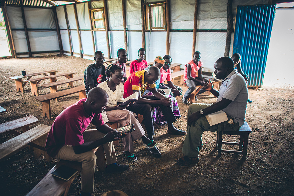Bible study at Bidi Bidi Refugee Settlement in Northern Uganda