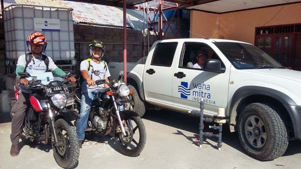 Our team heading out to provide safe water to those in need.