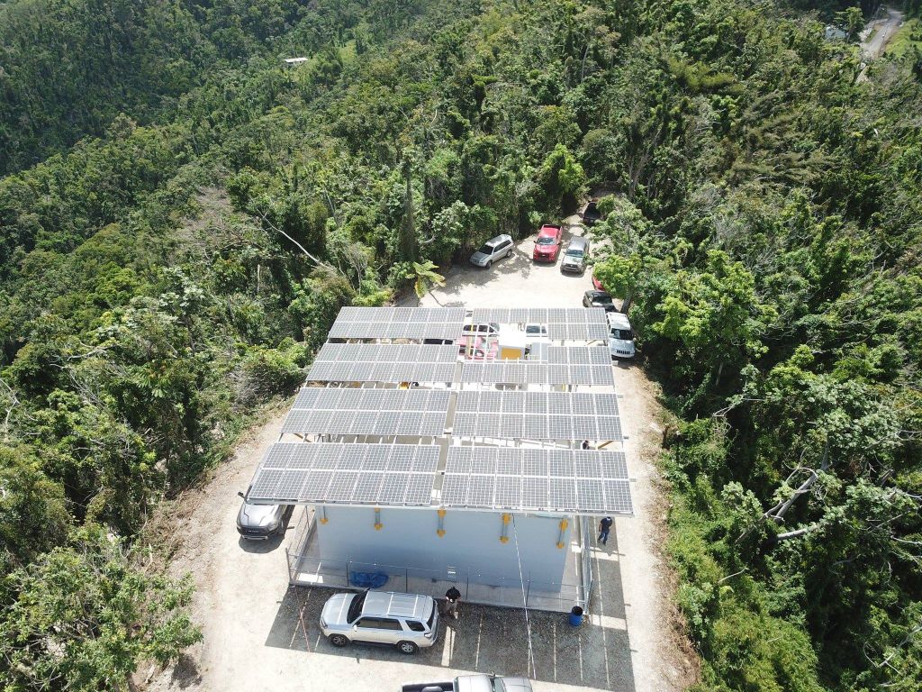 100-panel solar array in the community of Montellanos, Puerto Rico.