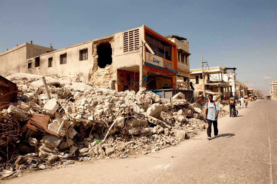 Destruction caused by the earthquake