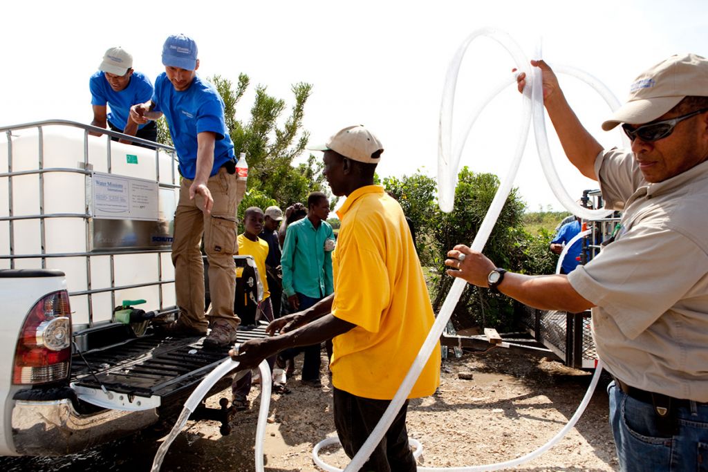 Unloading Water Mission water treatment systems