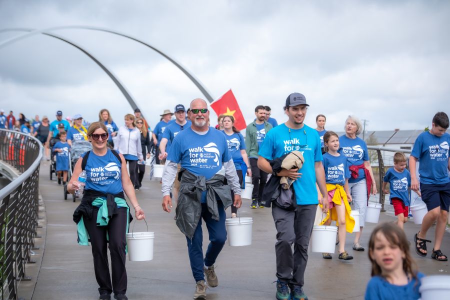 Participants simulated the daily walk for water of millions of women and children.