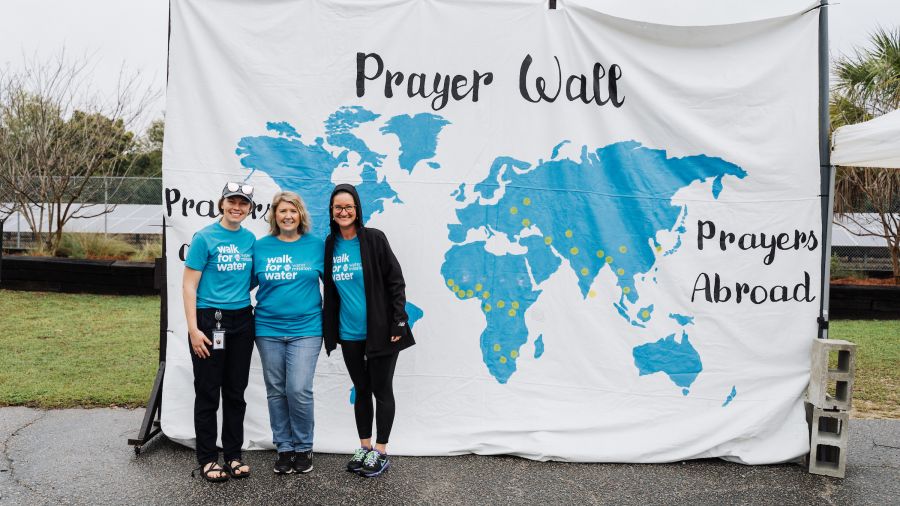 Walkers stopped to pray for Water Mission’s work and the people in need around the globe.